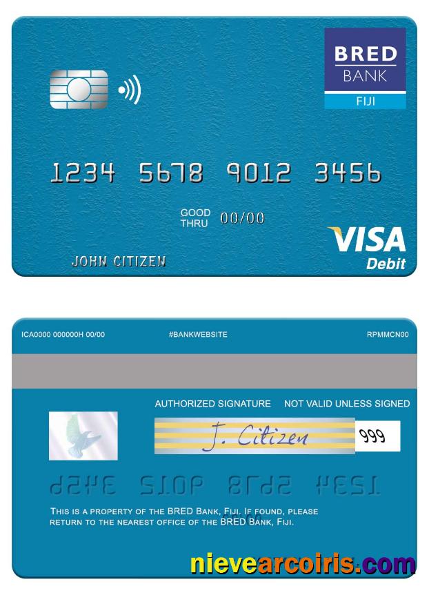 Fiji BRED Bank visa debit card